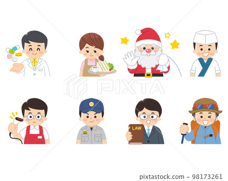 工作人員:藥劑師、咖啡廳店員、聖誕老人、廚師、超市店員、救援人員、律師、登山者 工作人員:藥劑師、咖啡廳店員、聖誕老人、廚師、超市店員、救援人員、律師、登山者 98173261