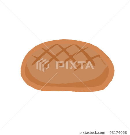 Hand drawn isolated bun bread, cute melon pan 98174068