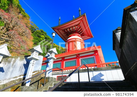 [德島]晴天的藥王寺寶塔（平佐） 98174394