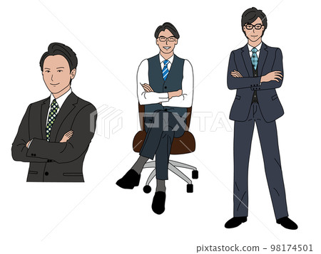 雙臂交叉的商人 98174501