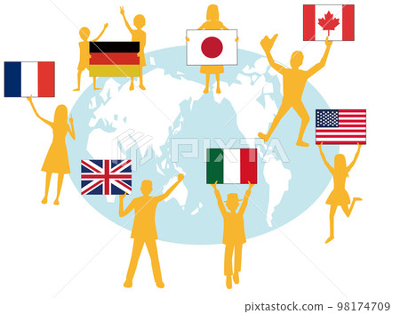 G7成員升起國旗,祈願和平。 G7成員升起國旗,祈願和平。 98174709