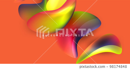 Beautiful liquid shapes with fluid colors abstract background 98174848