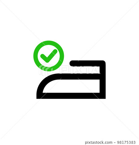 熨斗和復選標記圖標。清潔完成。 熨斗和復選標記圖標。清潔完成。 98175383