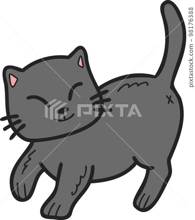Hand Drawn walking cat illustration in doodle style Hand Drawn walking cat illustration in doodle style 98176388