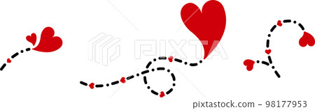A collection of heart-shaped vector silhouettes for Valentine's Day, anniversaries, wedding, celebrations and website decor are isolated on a white background. 98177953