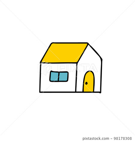 黃色屋頂的房子圖圖標 98178308
