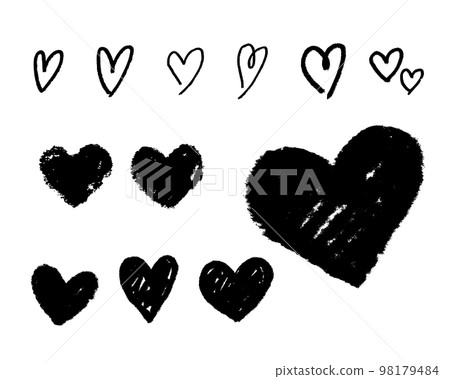 Various handwritten heart marks Vector single color Free color change Various handwritten heart marks Vector single color Free color change 98179484