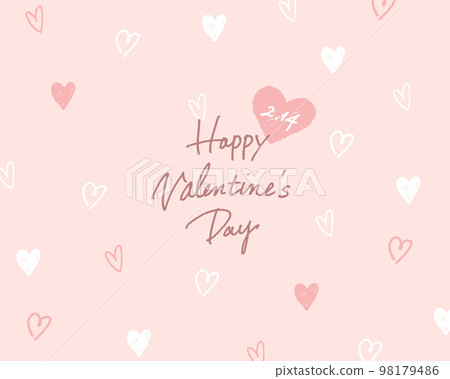 Happy Valentine's Day! Happy Valentine's Day handwritten vector background material 98179486