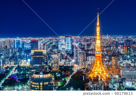 [Urban landscape of Tokyo] City night view in central Tokyo 98179613