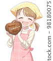 Girl with handmade Valentine's chocolate _ smile 98180075
