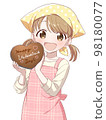 Girl with handmade Valentine's chocolate_smile 98180077