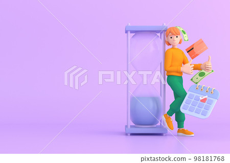 Tax Day Reminder Concept. Businessman submit tax by online concept, online tax payment and report. Business income. 3d illustration. Tax Day Reminder Concept. Businessman submit tax by online concept, online tax payment and report. Business income. 3d illustration. 98181768