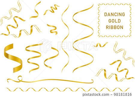 Gorgeously dancing gold ribbon 98181816