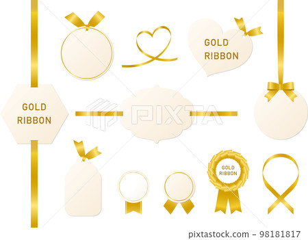 gold ribbon wrapping frame gold ribbon wrapping frame 98181817