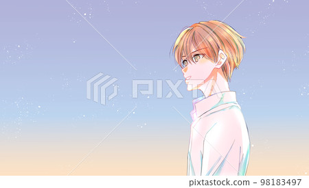 A man in a white shirt Blank Dusk A man in a white shirt Blank Dusk 98183497