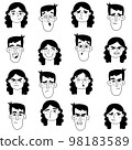 Man and woman face expression. Guy, girl pattern 98183589
