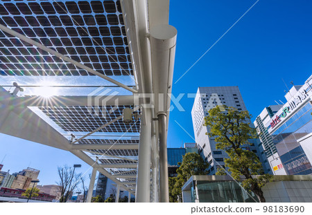 Cityscape of Kawasaki, Japan Winter clear skies continue... as cheerful as spring. View of Kawasaki Station and Cinecitta (left) = January 3 Cityscape of Kawasaki, Japan Winter clear skies continue... as cheerful as spring. View of Kawasaki Station and Cinecitta (left) = January 3 98183690