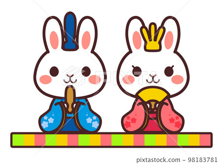 Hinamatsuri rabbit illustration material 98183781