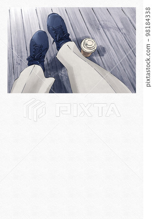 [Illustration] Relaxing feet and coffee cup 98184338
