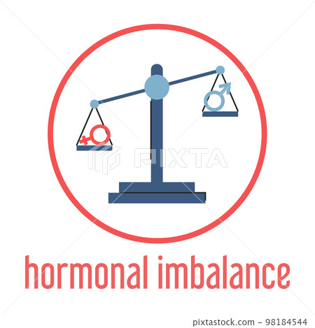 Hormonal imbalance vector isolated. Female and male symbols 98184544
