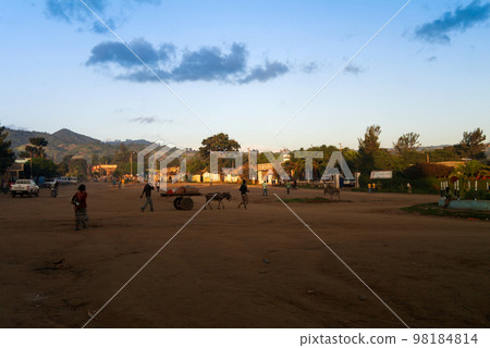 Central square in Jinka town. Omo Valley Ethiopia 98184814
