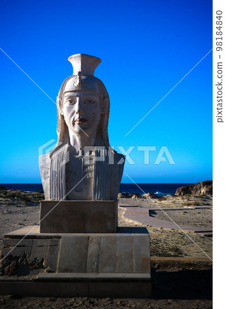 Statue of Cleopatra at the Cleopatra beach near Mersa Matruh in Egypt Statue of Cleopatra at the Cleopatra beach near Mersa Matruh in Egypt 98184840