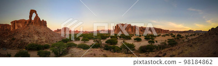 Abstract Rock formation at plateau Ennedi aka window arch in Chad 98184862