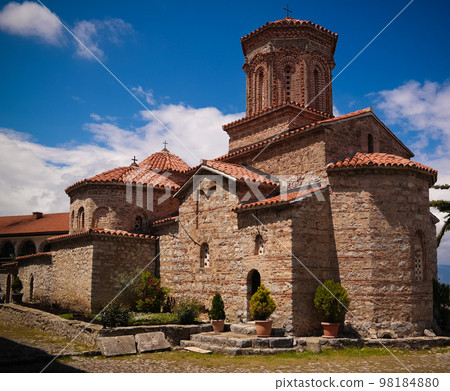 View to Saint Naum Monastery, Ohrid, North Macedonia 98184880