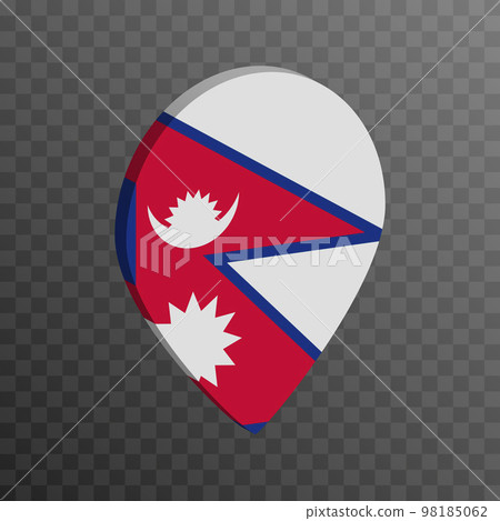 Map pointer with Nepal flag. Vector illustration. 98185062