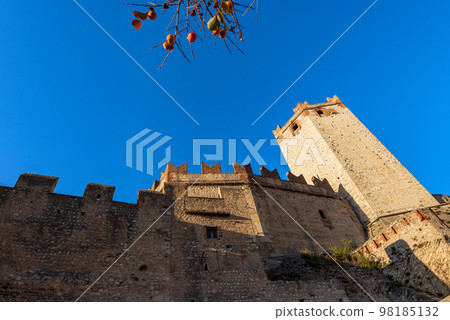 Medieval Scaligero Castle of Malcesine Tourist Resort on Lake Garda - Verona Italy 98185132