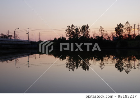 River at sunset River at sunset 98185217