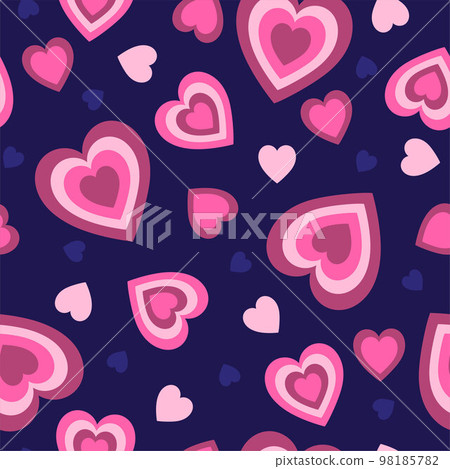 Seamless pattern with hearts in blue-pink colors. Vector graphics. Seamless pattern with hearts in blue-pink colors. Vector graphics. 98185782