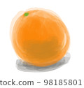 A round mandarin orange with only one like a watercolor painting 98185801