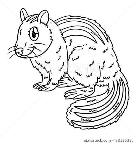 Mother Chipmunk Isolated Coloring Page for Kids 98186353