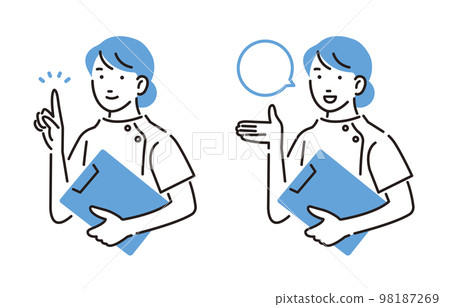 A nurse woman posing with a binder 98187269