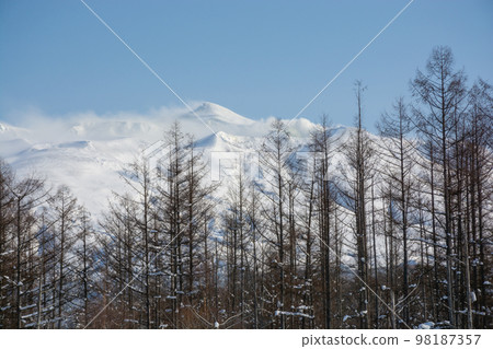 Tokachidake on a sunny winter day 98187357