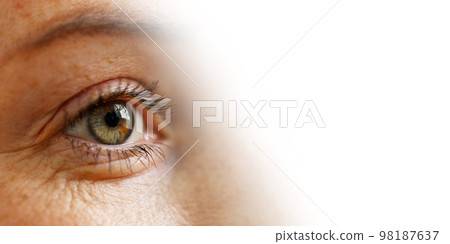 Close up of mixed race woman's eye 98187637