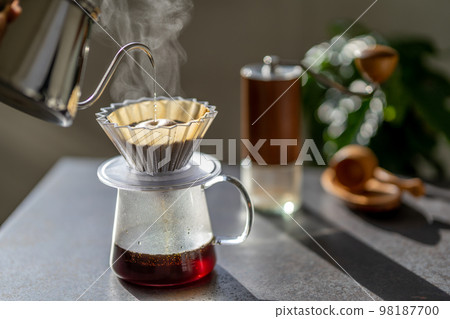 Coffee coffee hand drip ORIGAMI extraction steam metal counter 98187700