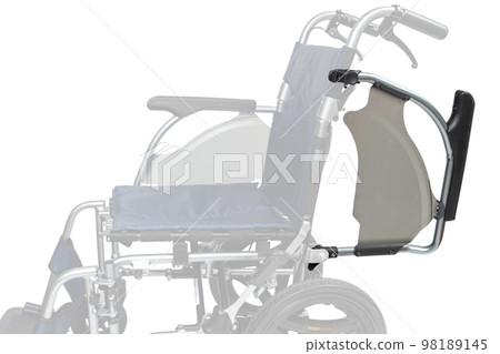 Assistive wheelchair seen from the side, arm support armrest, movable flip-up type, side guard Assistive wheelchair seen from the side, arm support armrest, movable flip-up type, side guard 98189145