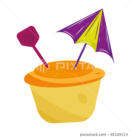 Isolated colored sand bucket sketch icon Vector 98189314
