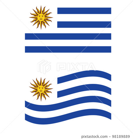 Waving flag of Uruguay. Uruguay flag on white background. flat style. 98189889