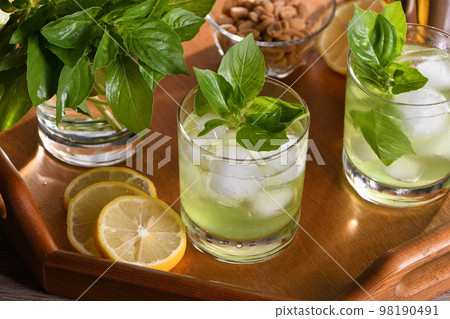 Thai Basil Gimlet Cocktail Thai Basil Gimlet Cocktail 98190491