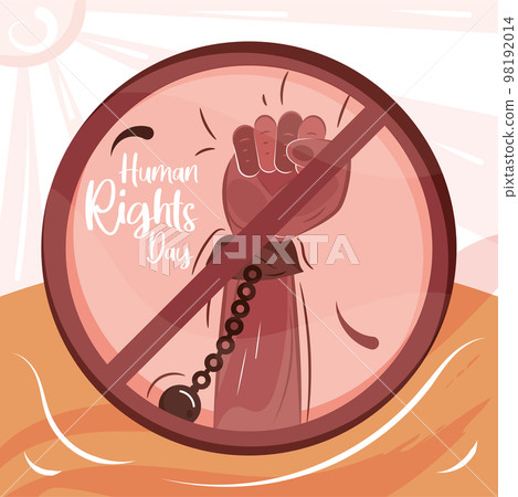 No slavery signal with hand with handcuff Human right concept Vector No slavery signal with hand with handcuff Human right concept Vector 98192014