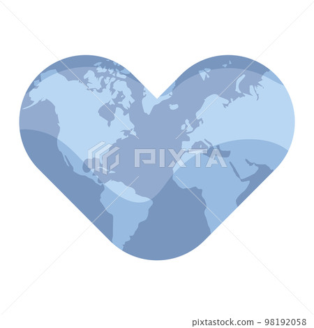 Isolated heart shaped earth globe Vector 98192058