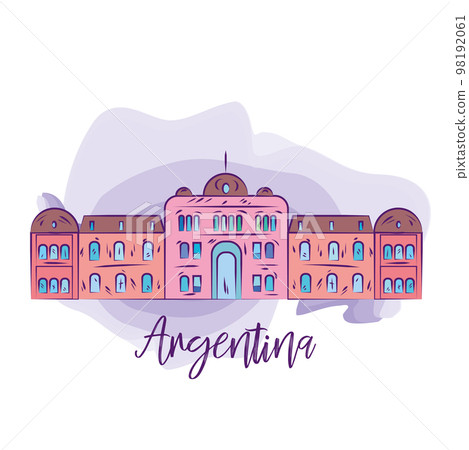 Isolated casa rosada President house in Argentina Vector Isolated casa rosada President house in Argentina Vector 98192061