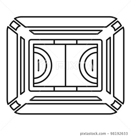 Top view sport field icon. Outline top view sport field vector icon for web design isolated on white background 98192633