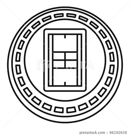 Tennis arena icon. Outline tennis arena vector icon for web design isolated on white background Tennis arena icon. Outline tennis arena vector icon for web design isolated on white background 98192638