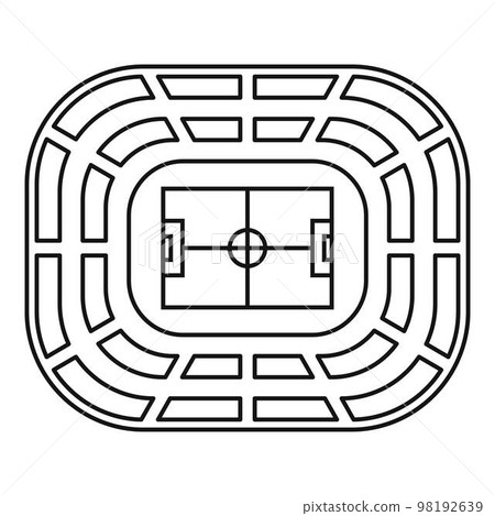Top view stadium icon. Outline top view stadium vector icon for web design isolated on white background 98192639