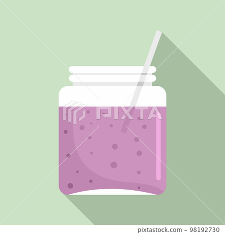 Blackberry smoothie icon. Flat illustration of blackberry smoothie vector icon for web design Blackberry smoothie icon. Flat illustration of blackberry smoothie vector icon for web design 98192730