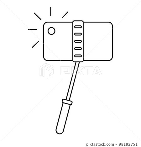 Take photo monopod icon. Outline take photo monopod vector icon for web design isolated on white background Take photo monopod icon. Outline take photo monopod vector icon for web design isolated on white background 98192751